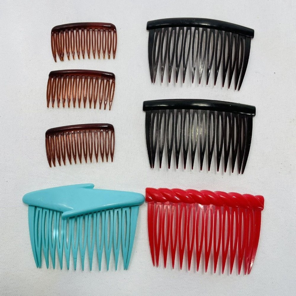 Vintage Goody Side Combs Lot of 7 Hair Accessories Made in USA Retro 80s